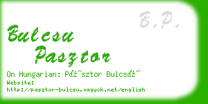 bulcsu pasztor business card